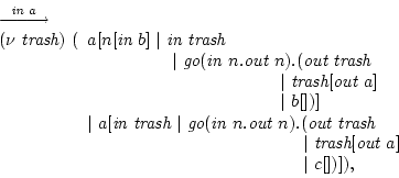 \begin{displaymath}\begin{array}[t]{ll}\begin{array}[t]{ll}\mbox{$\Yields^{\m......ace{12.3em} \vert c[])]),\end{array} \end{array} \end{array}\end{displaymath}