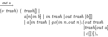 \begin{displaymath}\begin{array}[t]{ll}\begin{array}[t]{ll}\mbox{$\Yields^{\m......2.3em} \vert c[])]),\end{array} \end{array}\\\end{array} \end{displaymath}