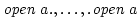 $\mbox{\it open $a$}.,\ldots,.\mbox{\it open $a$}$